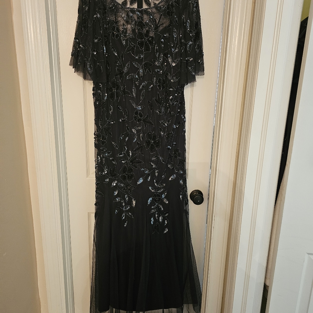 Elegant Black Floral Gown